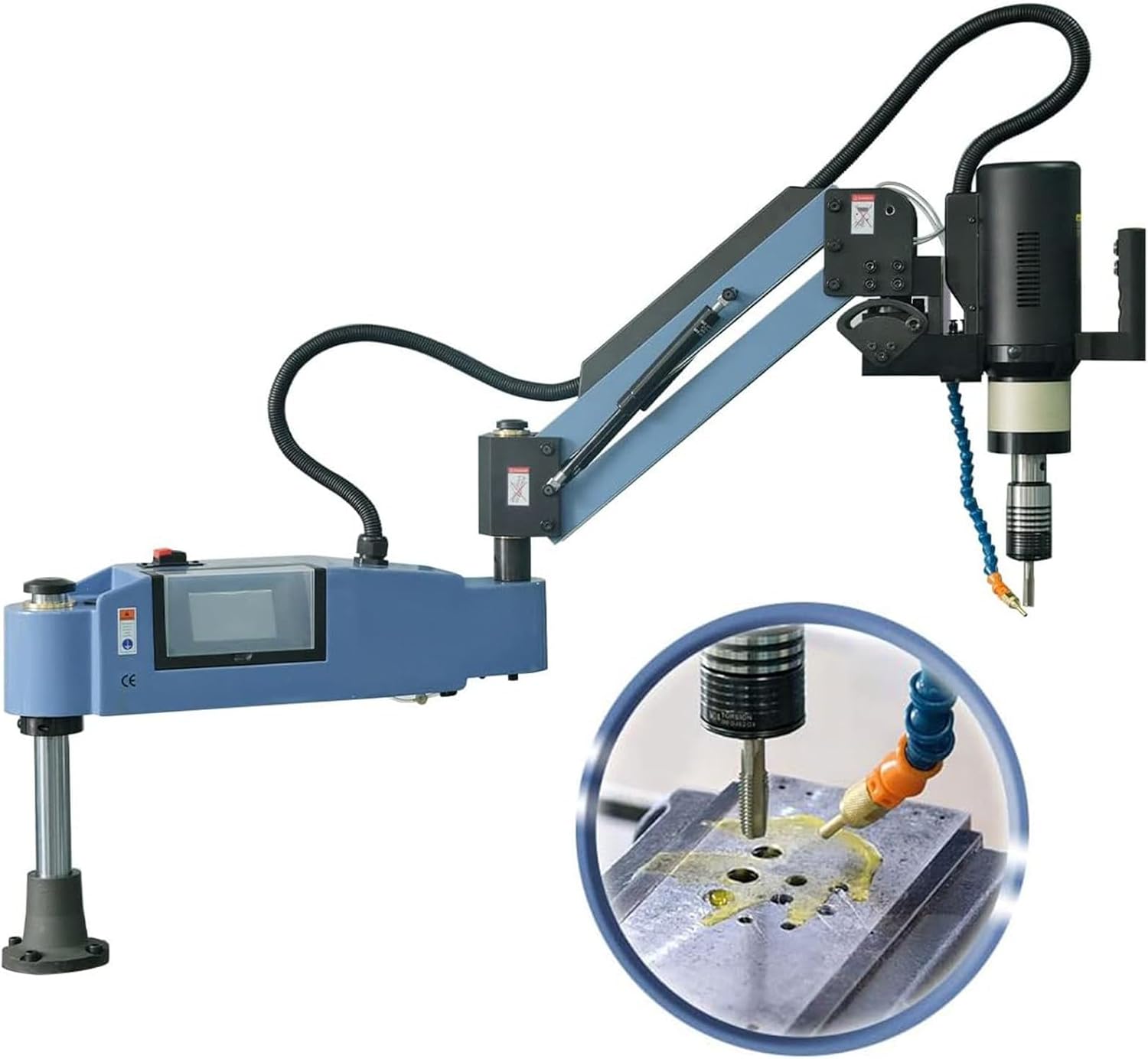 M3-M16-Electric-Tapping-Machine-0-375rpm/min-Electric-Tapper-Machine-Tapping-Arm-8Pcs-Standard-Collets-Universal-Type-Flexible-Arm-Nut-Tapping-Machine