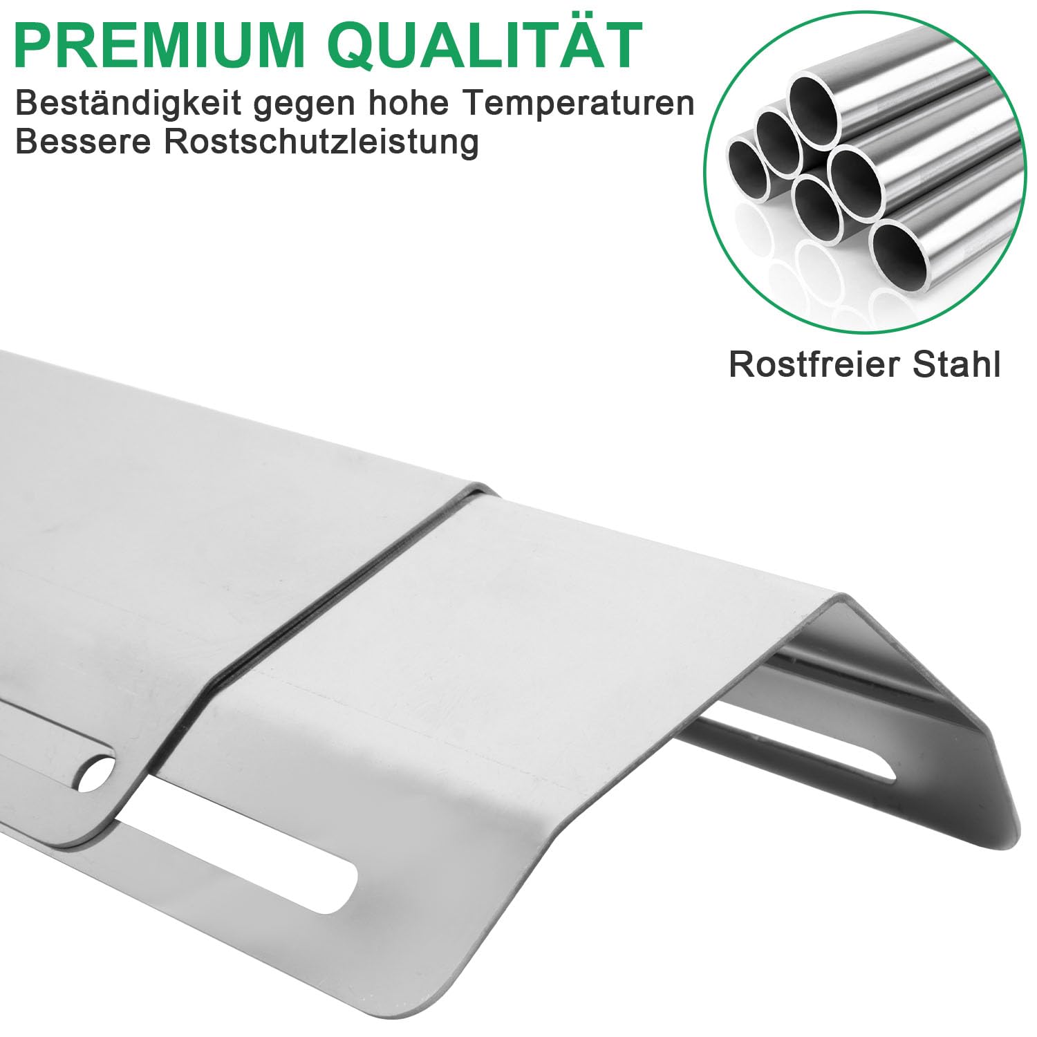 GriHero 30 cm Fino a 53 cm, Copertura Universale per bruciatori a Gas, distributore di Fiamme in Acciaio Inox, Ricambio per la Maggior Parte dei Barbecue a Gas Landmann (5 Pezzi