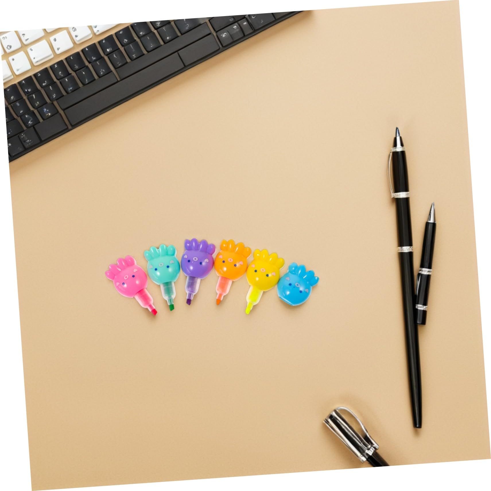 2 Set Penne Evidenziatori Mini Polpo Impilabili Colori Fluorescenti Vivaci per Scrittura e Progetti Creativi per Studenti Ufficio e Scuola