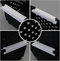 Vista 3 de Paquete de 3 cestas organizadoras apilables de plástico, cesta de almacenamiento apilable, color negro