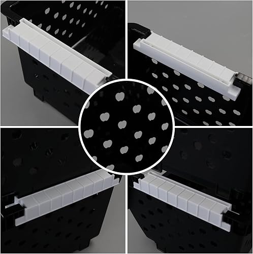 Miniatura 3 de Paquete de 3 cestas organizadoras apilables de plástico, cesta de almacenamiento apilable, color negro