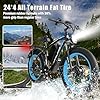 SMLRO 5000W Peak Dual Motor E-Bike, 60V 25AH Battery Electric Bike for Adults, 45MPH Mountain AWD 21-Speed Snow E-Bike with 24" x 4.0 Fat Tire, Long Range Mountain Dirt Off-Road (Bule) #2
