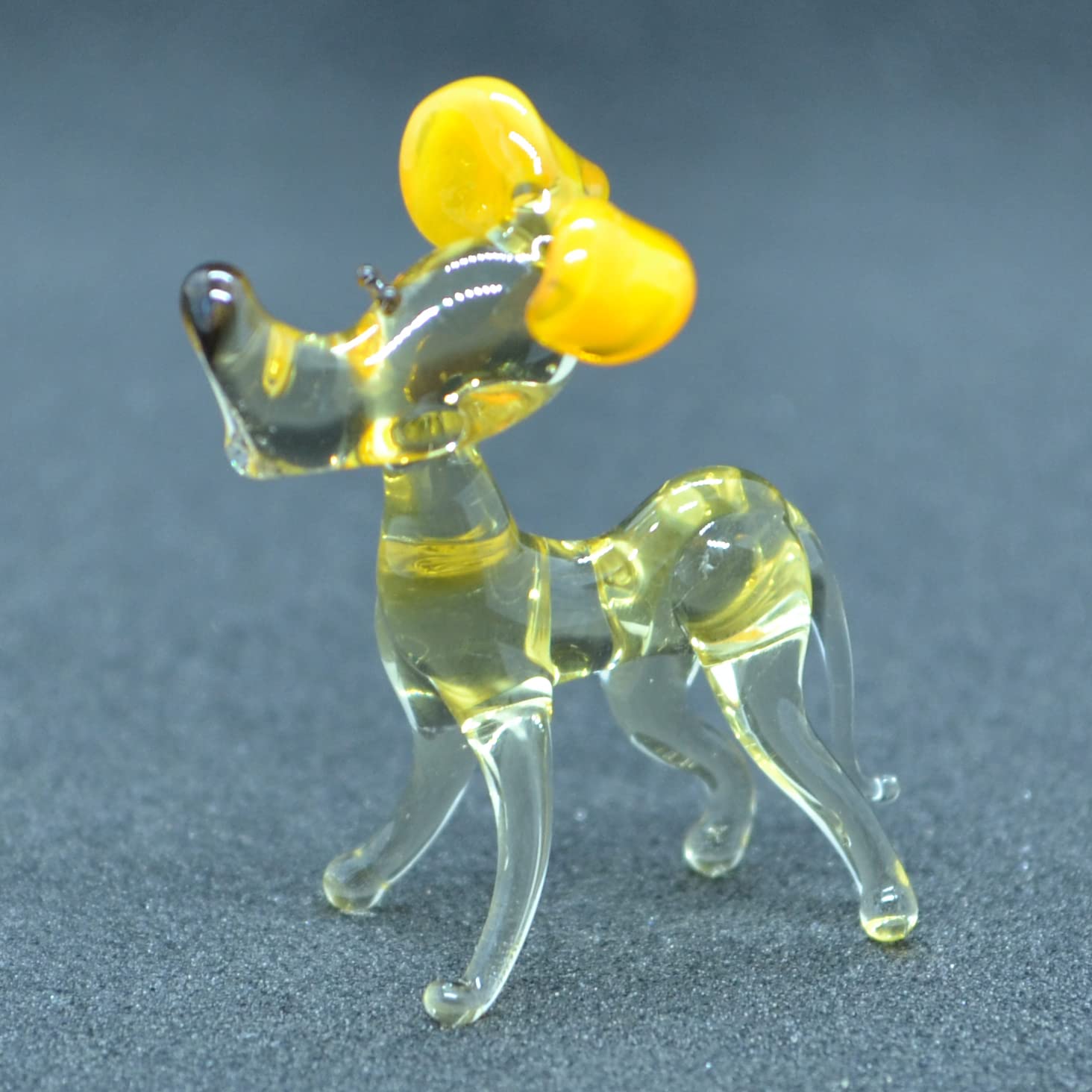 1" Art Glass Dog Statue Figurine Blown Glass Dog Small Dog