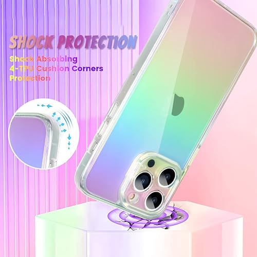 Miniatura 3 de Bonoma Funda compatible con iPhone 13 Pro con cristales iridiscentes fluorescentes brillantes de lujo, protector de cámara + 2 protectores de
