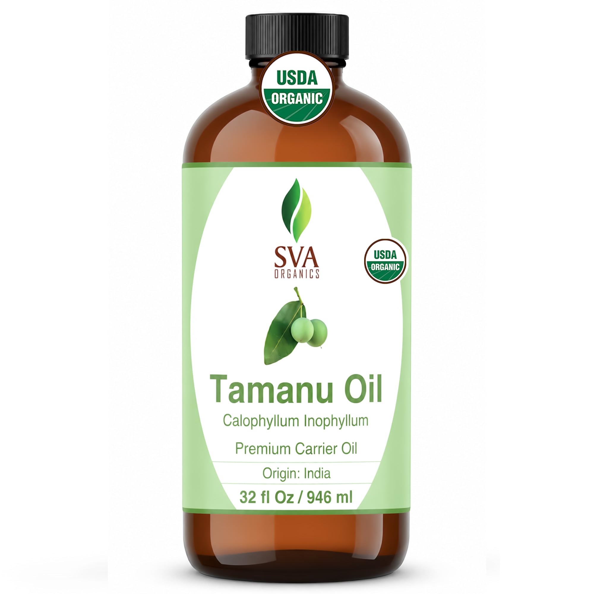SVA Organic Tamanu Seed Carrier Oil, Huge Bottle, 32 Fl Oz (946 ml)