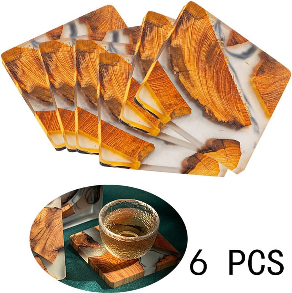 6pcs Wooden Tea Coaster Coffee Pad Simple Cup Holder Japanese Gasket Ceremony Spare Parts Household Thuja Mat