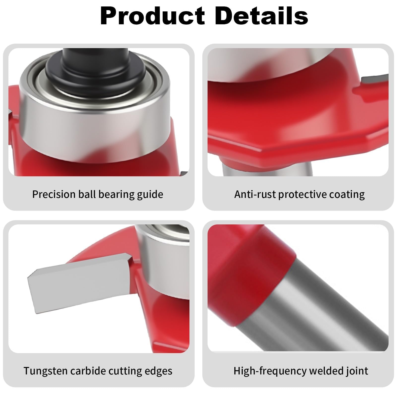 T Slot Router Bit 1/4" Shank 3mm Slot Cutter Bit Biscuit Jointer Router Bits Woodworking Red Cutter for Slotting Grooving Rebating Applications Knock on Furniture Campervan Motorhome - Image 4