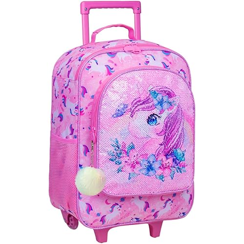 Kids Luggage for Girls and Boys, Dinosuar Unicorn Suitcase Rolling with Wheels，Travel Carry on for Children Toddler Elementary