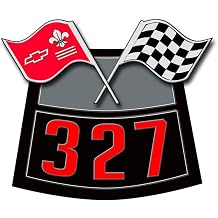 Vinyl Decal Compatible with Chevy Air Cleaner Filter - 327 Flag
