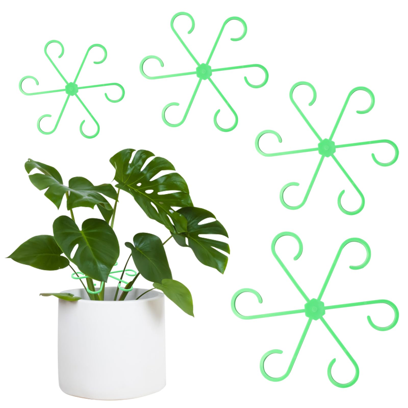 24 Pcs Plant Stem Support, Plastic Plant Climbers, Reusable Plant Stem Hook, Growth Accessories for Plants, Flower Stem Supports for Outdoor & Indoor Growing Climbing Plants Stabilization and Support