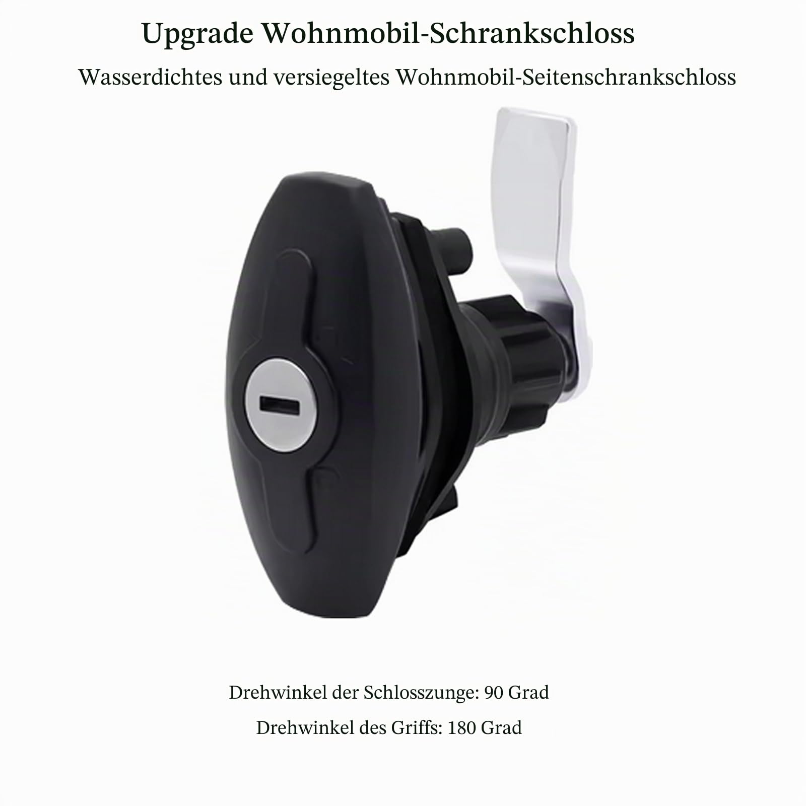Wohnmobil Schlösser,T-Griff Schloss Kit mit Schlüsseln, T-Griff Garagentorschloss Türschloss für Wohnmobil Anhänger Wohnwagen RV Boote Werkzeugkastenschloss Schwarz, 1 Stück (G08)