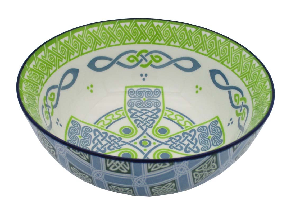 Irish Celtic Bowl with Trellis Shamrock & Cross Design 14cm