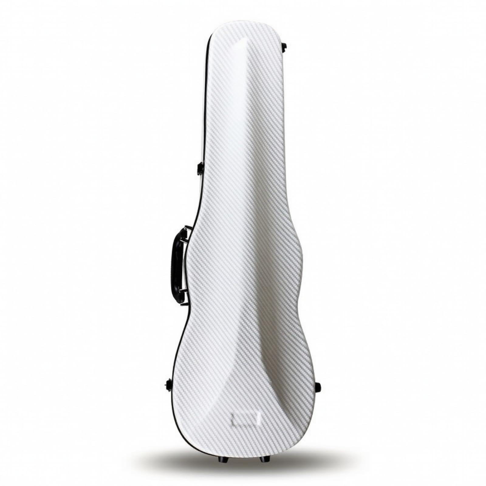 Estuche para Violín de Fibra de Carbono Estuche Rígido Funda Dura Caja Protectora con Soporte de Cuello Móvil y para Violines 1/4 y 1/2 Asa Lateral y, Rayas Blancas 1/2 Y 1/4 Universal