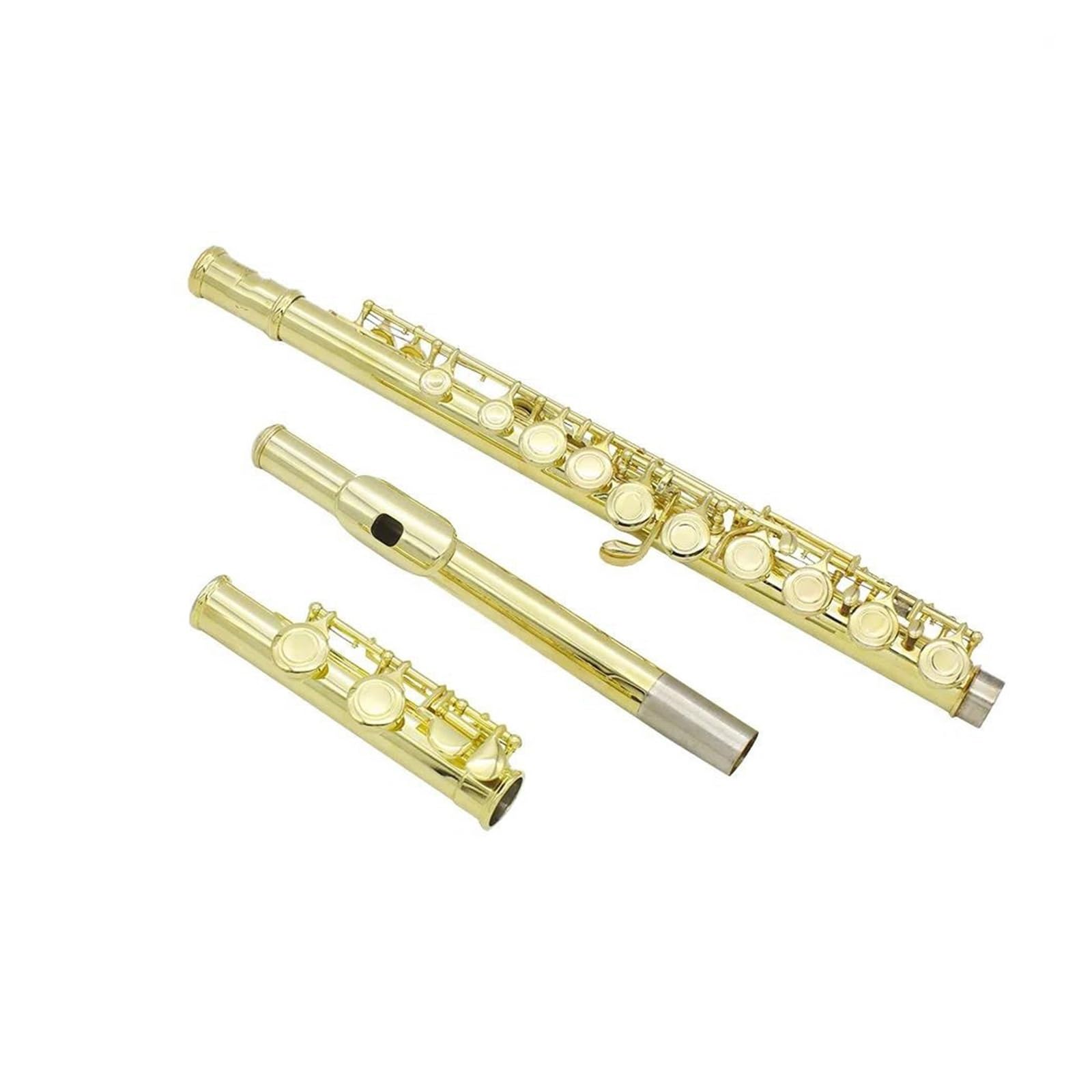 Flauto Flauto d'oro 16 fori aperti chiusi Chiave C Strumento musicale da concerto per flauto traverso professionale
