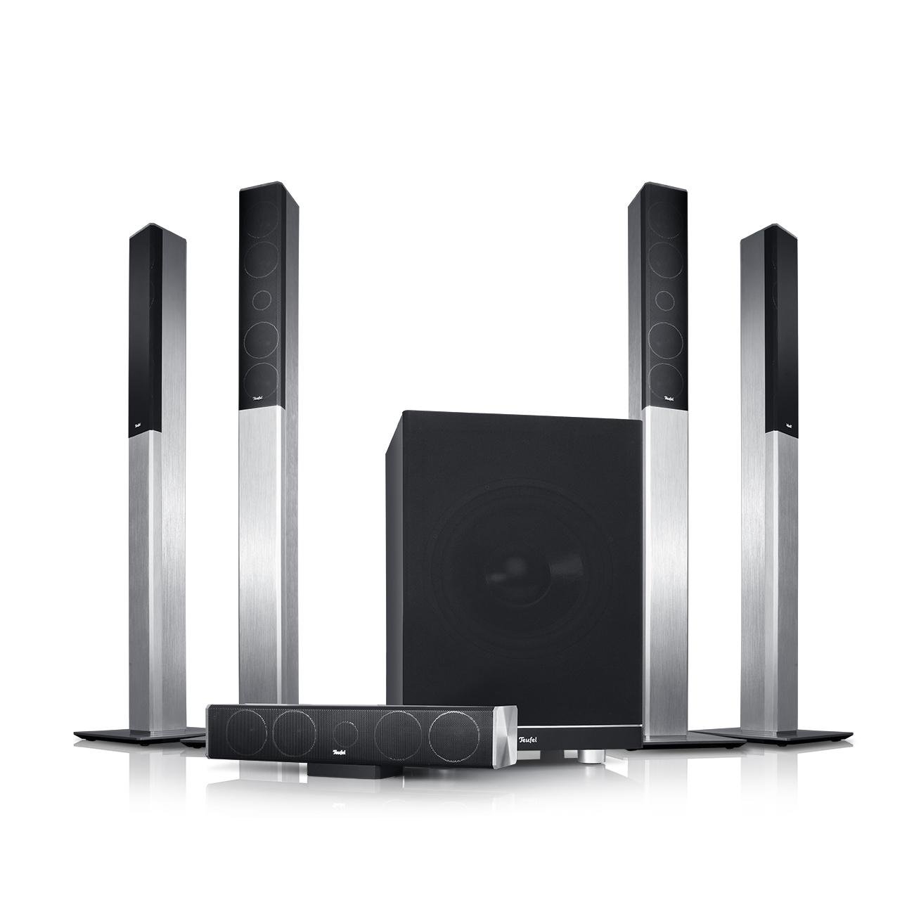 Teufel LT 4 Power Edition 5.1-Set L - 5.1-Heimkino-Lautsprecher-Set mit HiFi-Säulen in 3-Wege-Technik und XX