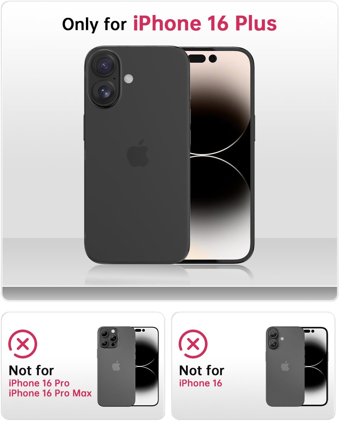 SCORPIFY for iPhone 16 Plus Case [Compatible with MagSafe] with Matte Black Double Snake Design, Cute Magnetic Phone Cover for Women Girls and Men, Slim Shockproof Bumper with Gold Accents