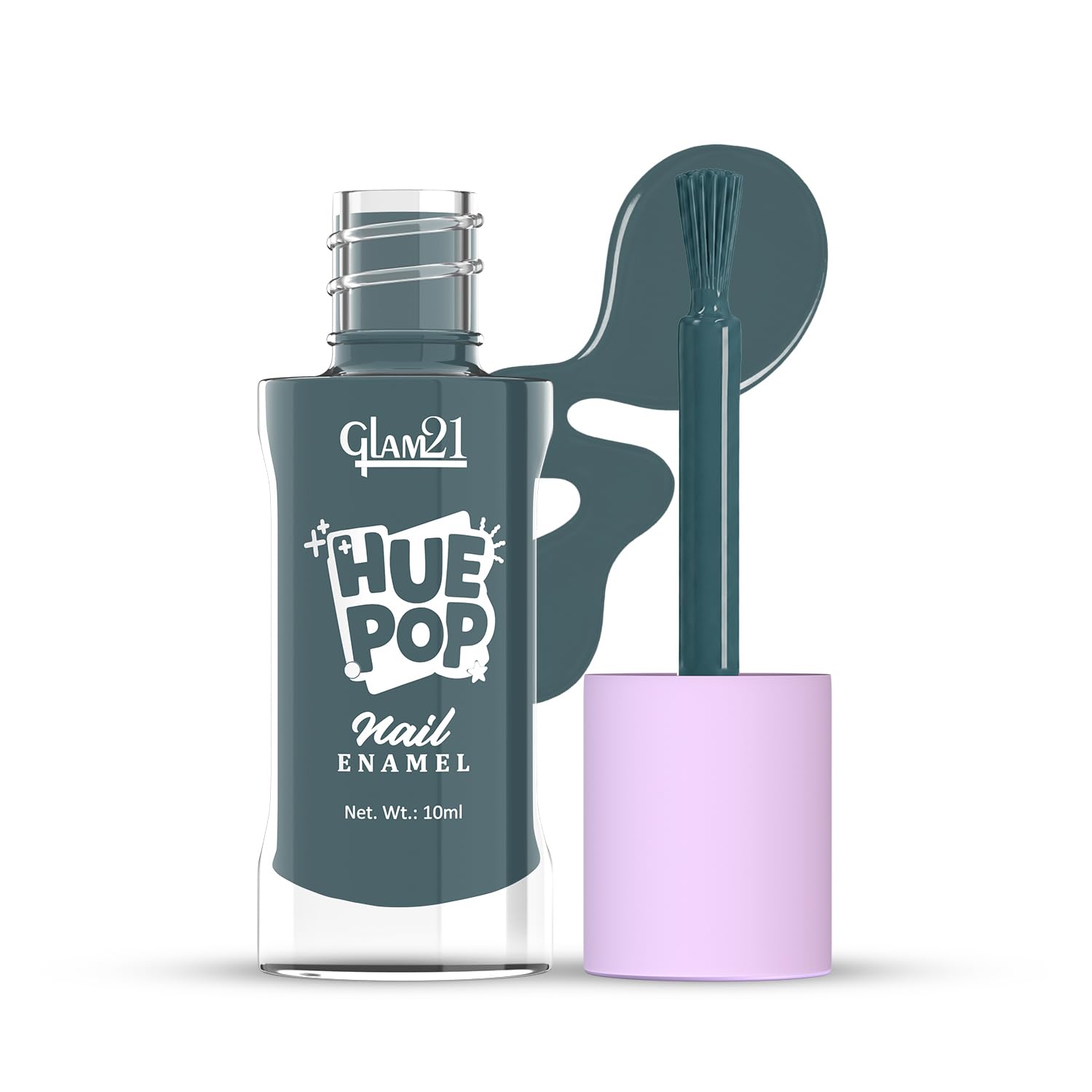Glam21 Hue Pop Nail Paint | 48 Trendy Shades | One-Stroke Colour Payoff | Glass Shine Finish | Chip-Resistant & Long-Lasting Nail Polish | Smooth, High-Pigment Formula | OCEAN BLUE - 10ml-image-47