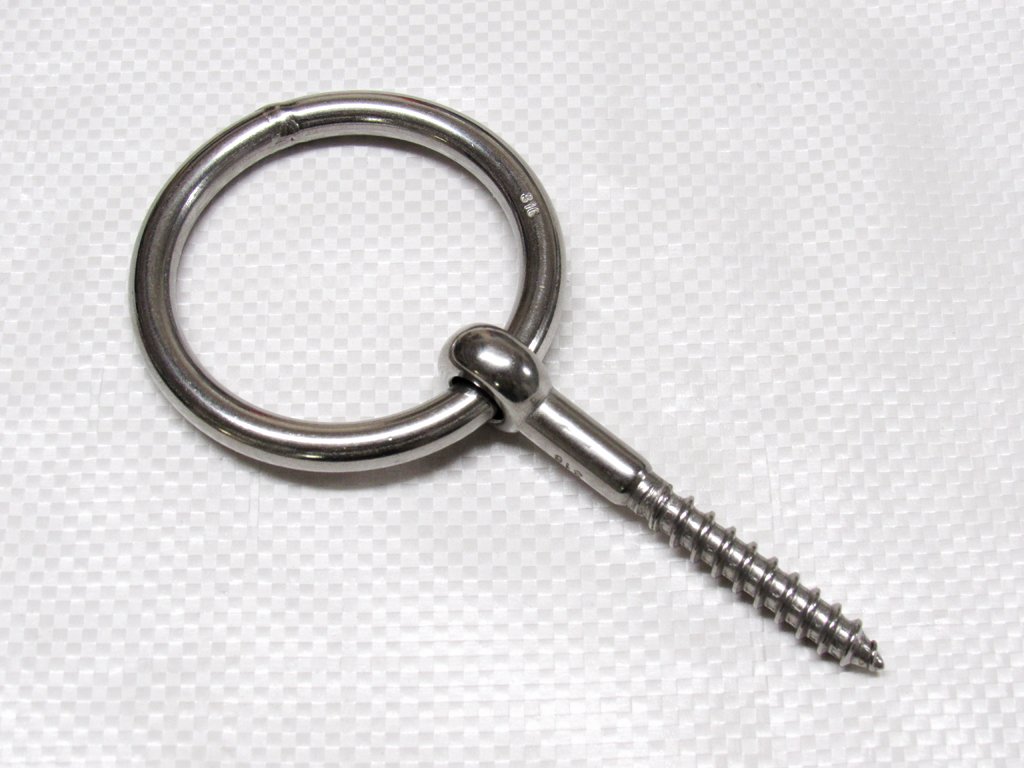 Ring Bolt Stainless Steel with Lag Thread 4MM (Wood Screw)