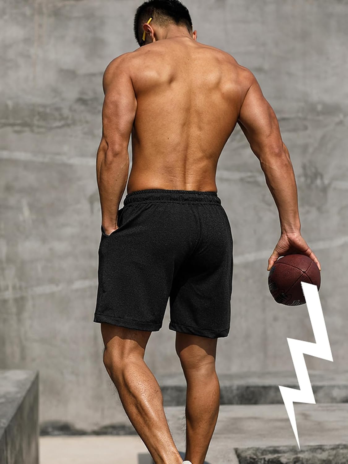 Lehmanlin Men's Bodybuilding Shorts 3/5 Inch Inseam Workout Training Muscle Short Shorts Stretch Quick Dry - Image 3