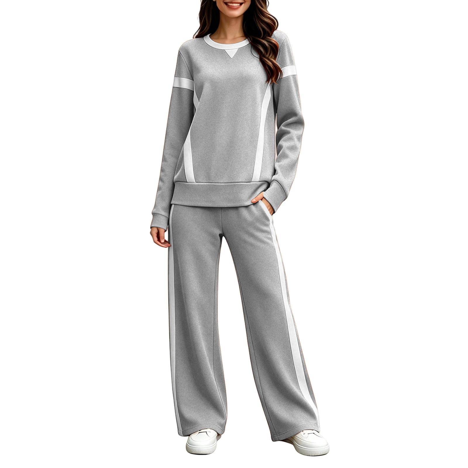 Completo Felpa Donna e Pantaloni Tuta Jogger Comfort Casual Coordinato