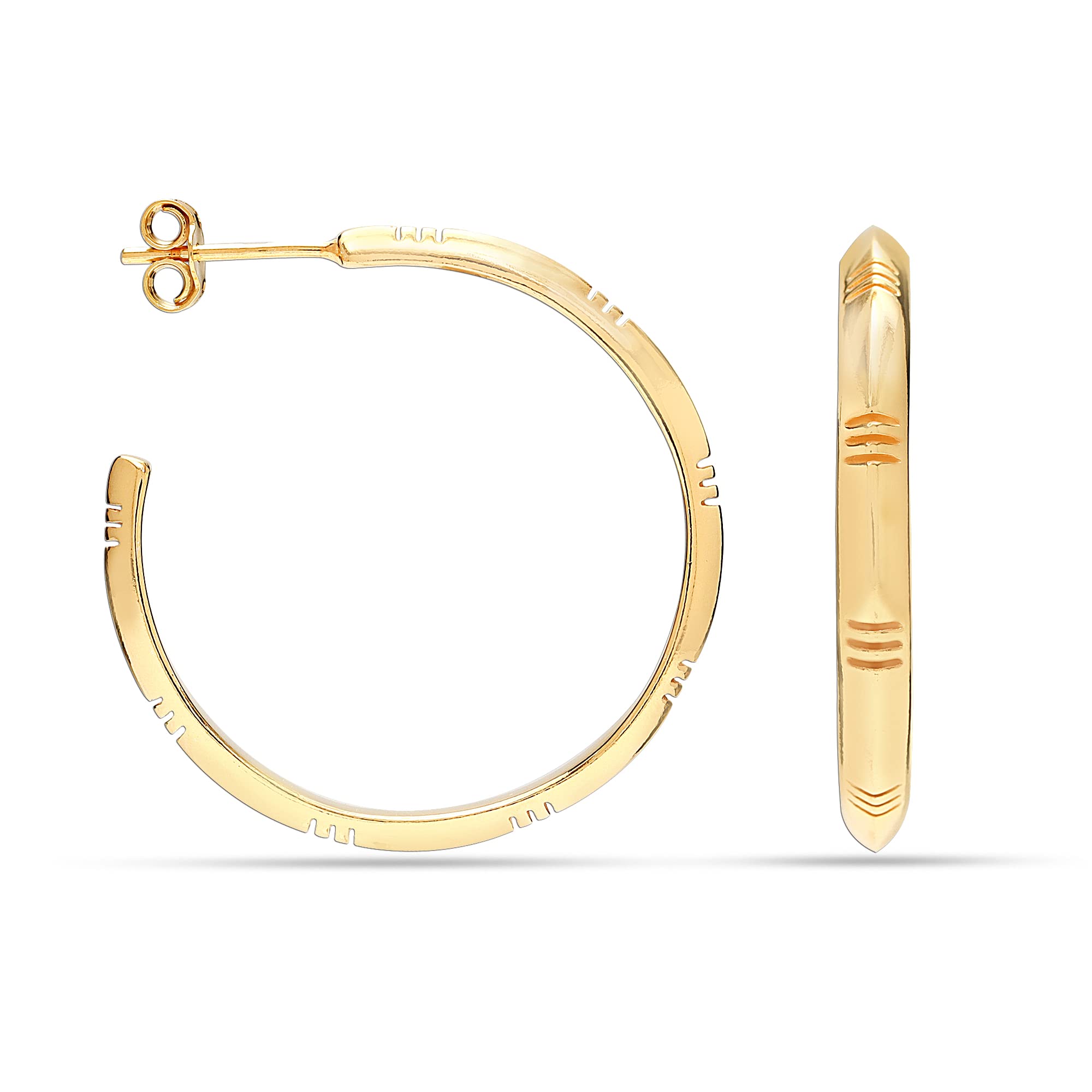 LeCalla 925 Sterling Silver BIS Hallmarked 18K Gold-Plated Italian Half C Hoop Earring for Women Teen (B09QYXG3V9) Amazon Price History, Amazon Price Tracker
