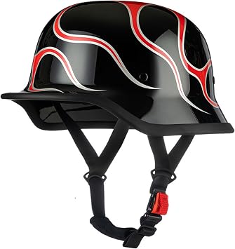 Vintage Open Face Motorcycle Helmet,Motorcycle Half Helmets DOT Approved Vintage Crash Half Helmet Scooter Half Helmet with Quick Release Buckle for Motorcycle Moped Scooters