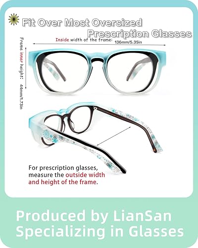 Miniatura 2 de LianSan Anteojos de seguridad sobre anteojos para mujer  Gafas antivaho que se ajustan sobre gafas graduadas para ANSI Z87.1 certificado