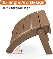 Vista 6 de YEFU Adirondack - Otomana para patio, reposapiés Adirondack, reposapiés plegable Adirondack para exteriores, porche, patio trasero, jardín, fogatas