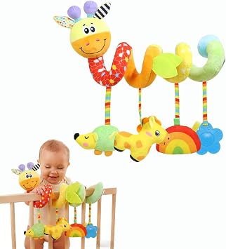 Multi-Use Baby Spiral Activity Toy Spiral carseat Toy for Car Seat, Stroller,Play Gym, Keeps Baby Quiet, Easy Travel Solution