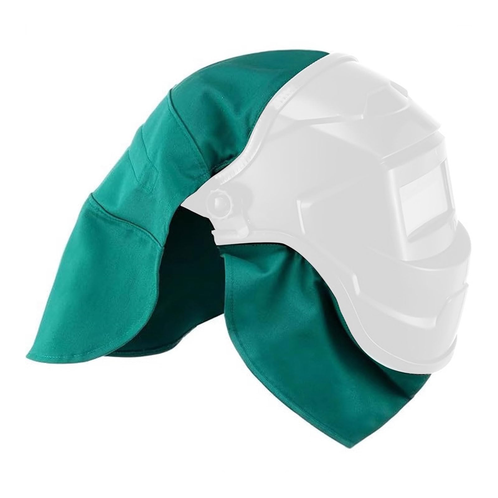 Thatiarry Green Welder ' S Helmets Covers And Neck Bib Set Heatproof Leather Cloth Construction Ergonomic Design For Long Welding Tasks Leather Welding Helmets Accessories