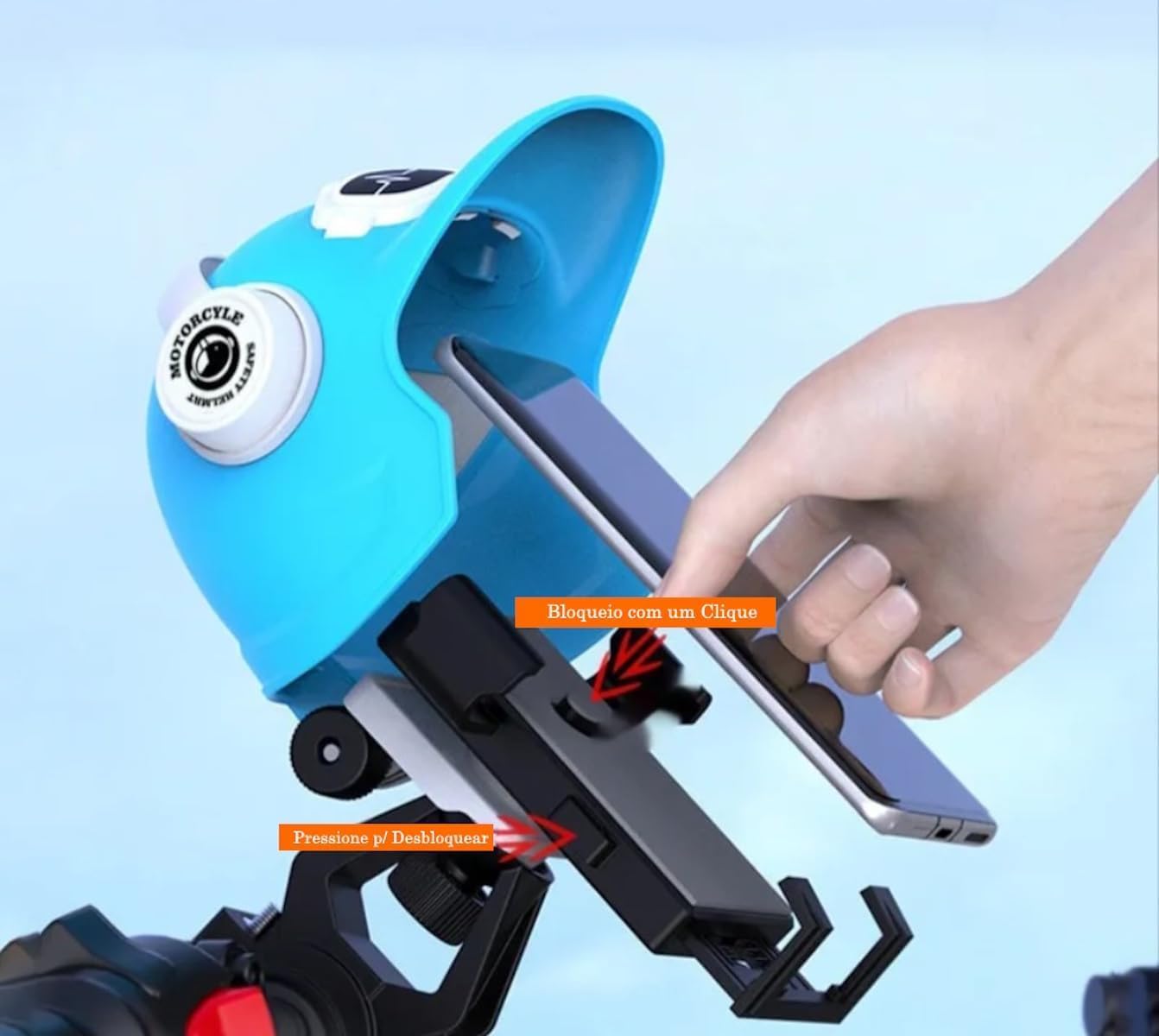 Suporte de Celular Para Guidão de Moto ou Bike Proteção Contra Sol e Chuva Ótimo para Motoboys-IT (Preto)