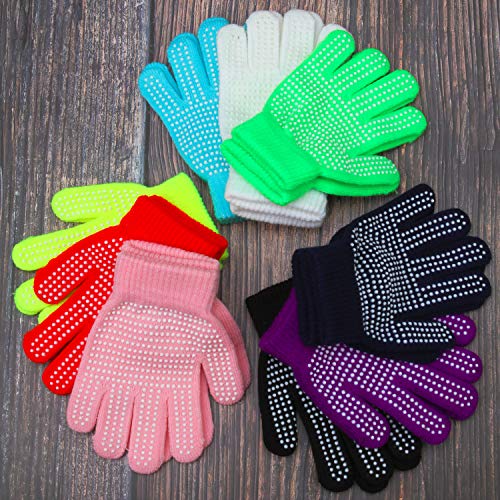 Cooraby 9 Pairs Kids Anti-skid Magic Gloves Winter Warm Stretchy Knit Gloves for Boys or Girls 6