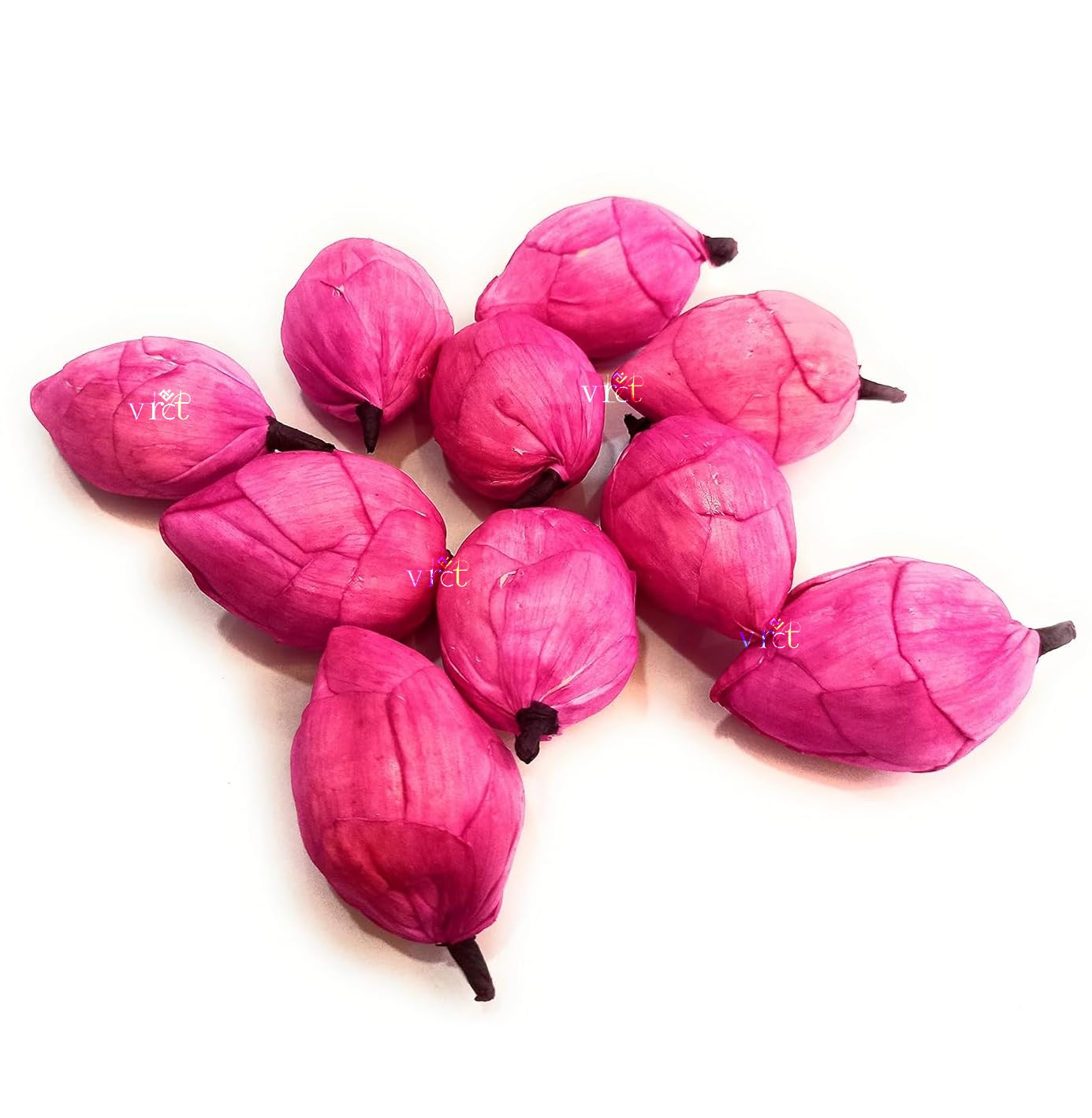 VRCT Artificial Sola Wood Paper Fake Lotus Bud Flowers for Decorations Garland Making Pooja Decor Wedding Housewarming Table Decorations (Pack of 20)-image-16
