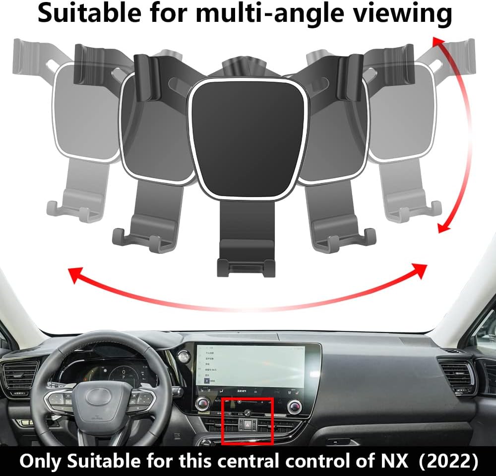 Car Phone Holder for 2022 2023 2024 2025 2026 Lexus NX 350 350h 250 450h+ SUV Auto Accessories Navigation Bracket Interior Decoration Mobile Cell Phone Mount image 5