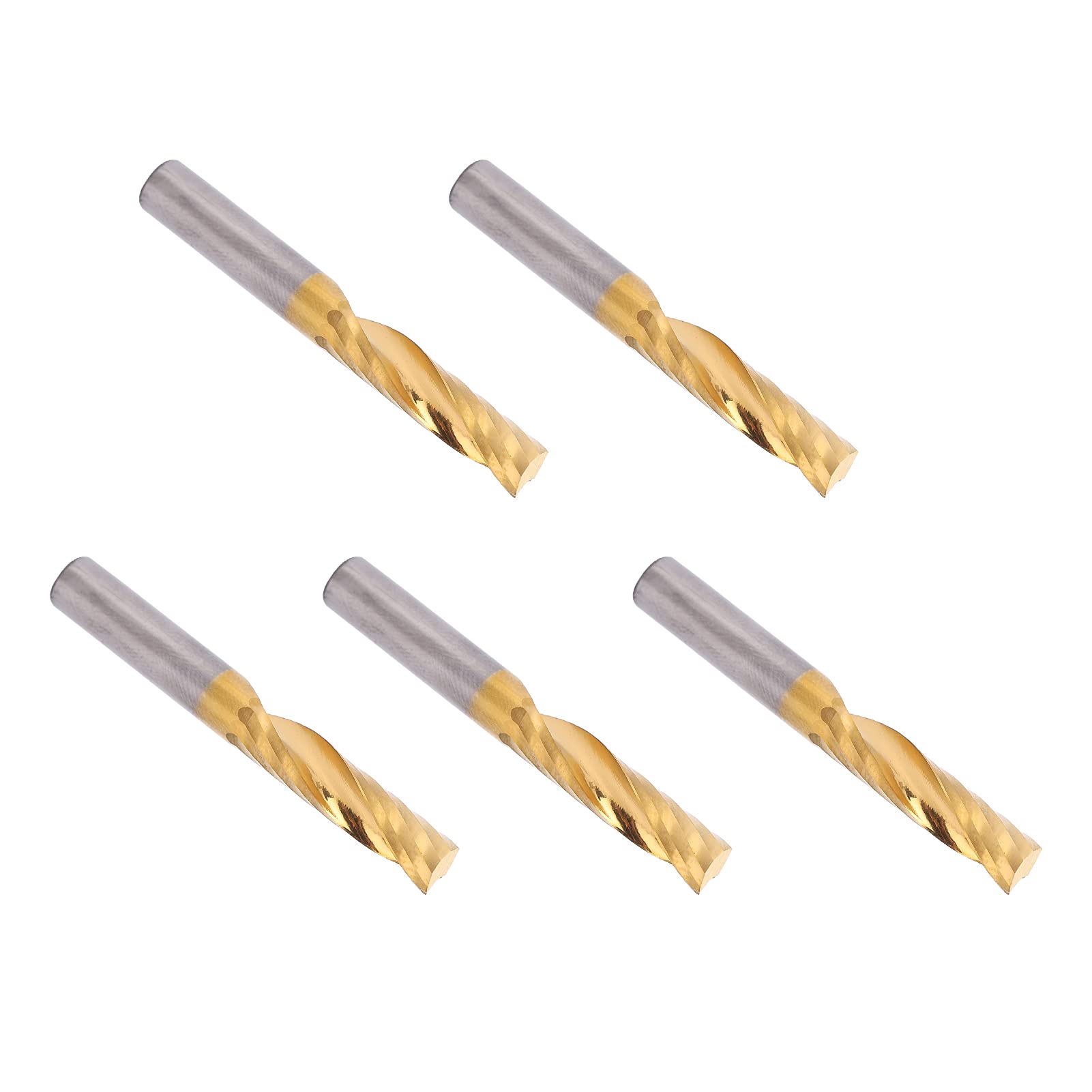 Marhynchus Fresa a Spirale Set di Frese CNC in Acciaio Ad Alta velocità 5 Pezzi 6mm X 25mm X 50mm Punte per Router Placcate in Titanio per Utenti di Fresatura e Scanalatura CNC