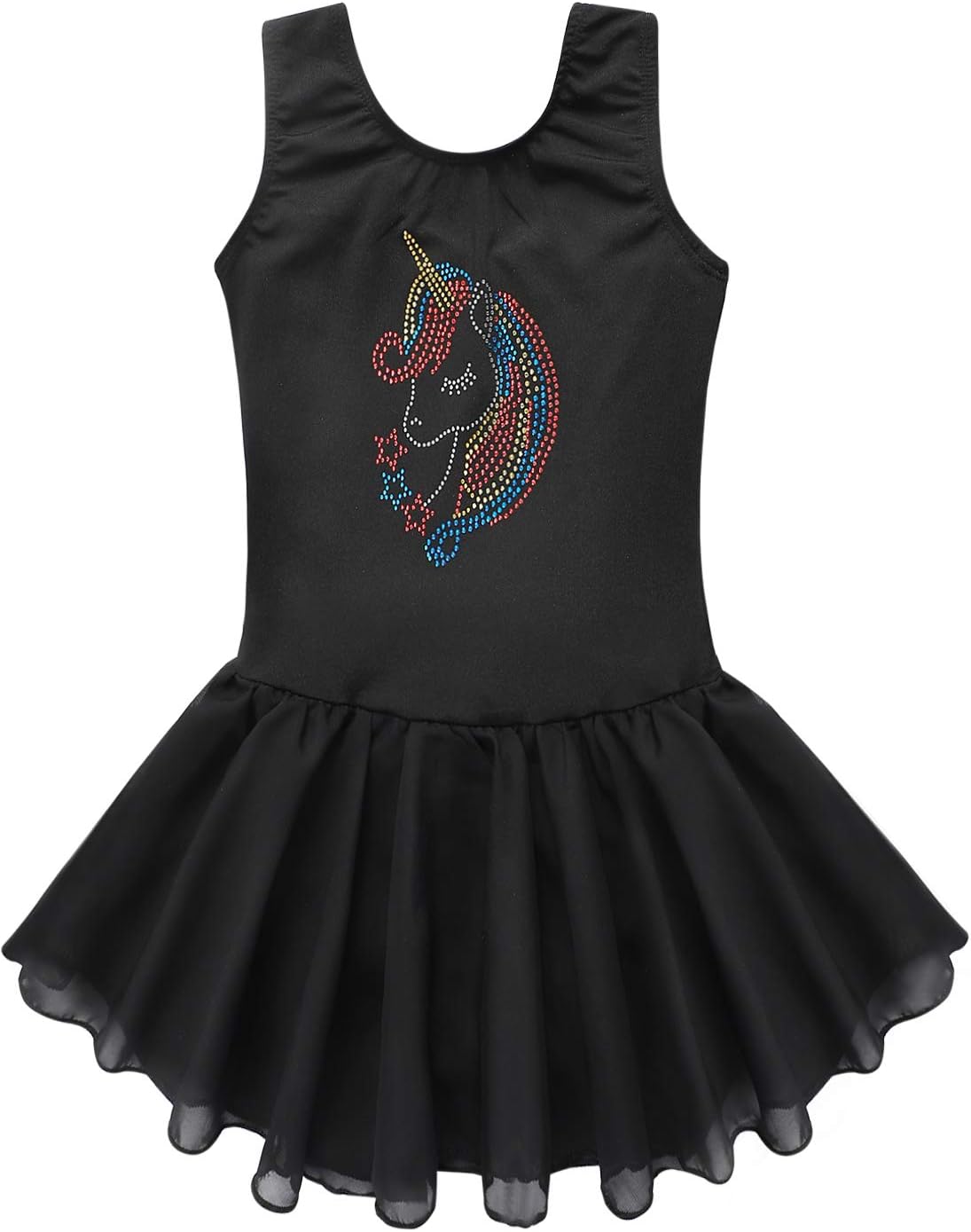Girls Gymnastics Leotards with Skirt Ballet Tutu Dance Dress Toddler Kid Flutter Sleeve Mermaid Gymnastic Dancewear 2-11Y
