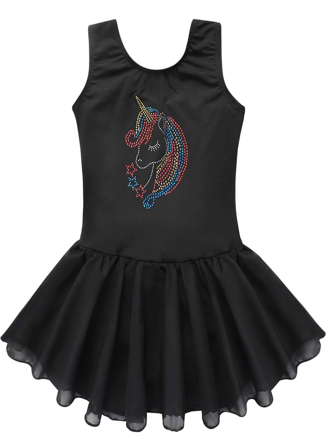 Girls Gymnastics Leotards with Skirt Ballet Tutu Dance Dress Toddler Kid Flutter Sleeve Mermaid Gymnastic Dancewear 2-11Y