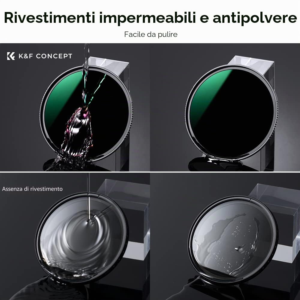 K&F CONCEPT Nano-Xcel 112MM Filtro ND1000 (10 stop) Densità Neutra Filtro | ND1000 Slim HD di Vetro Ottico con Rivestimento Nano - FN705