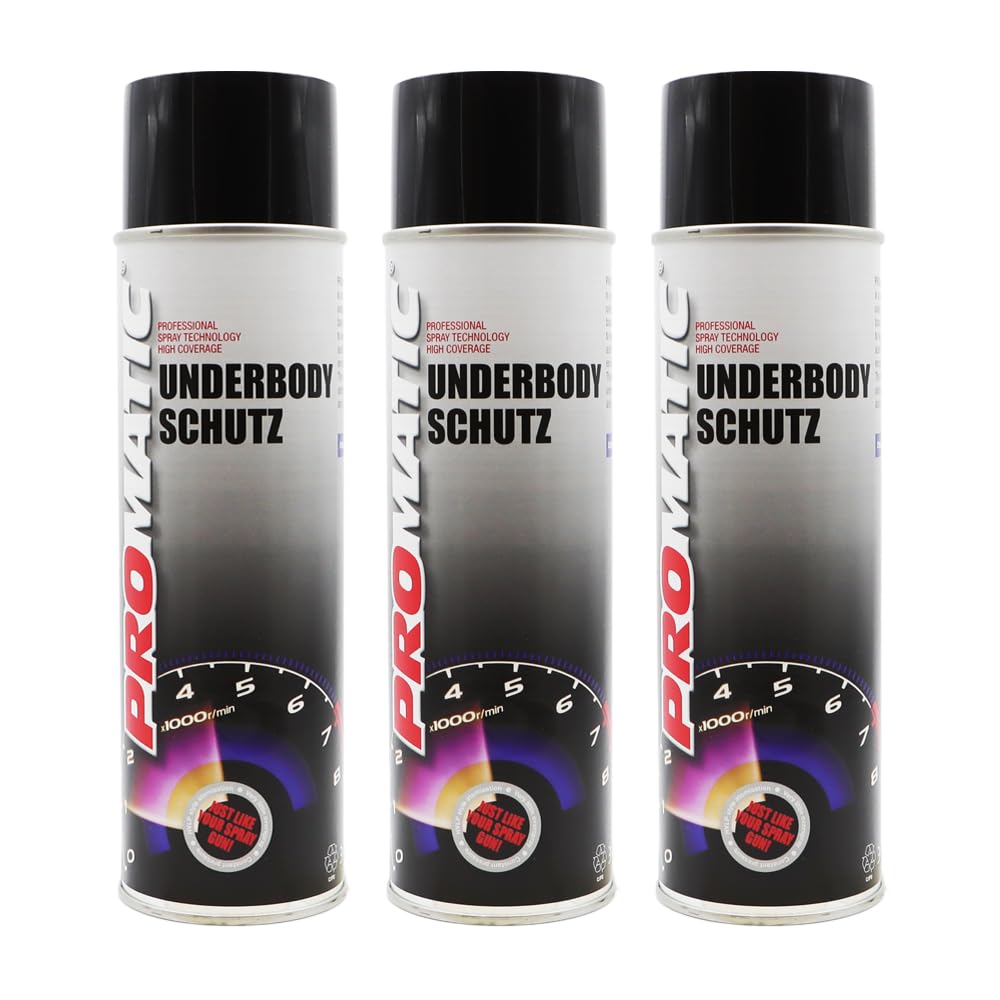 PROTOUCH 3x Promatic Underbody Schutz Seal Rust Protection Aerosol, 500ml, Bitumen Based Coating for Long-Term Gravel Protection