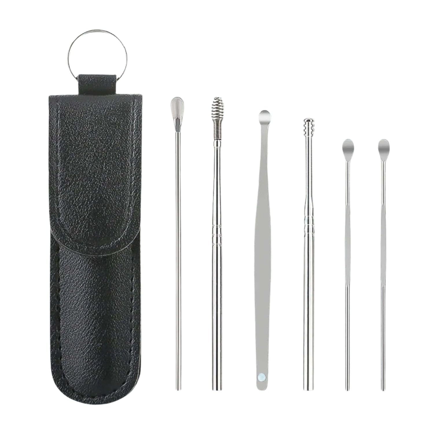 6-in-1 Ear Wax Cleaner Kit – Reusable Ear Cleaning Tools with Leather Pouch for Ear Hygiene Maintenance and Travel-picture-14