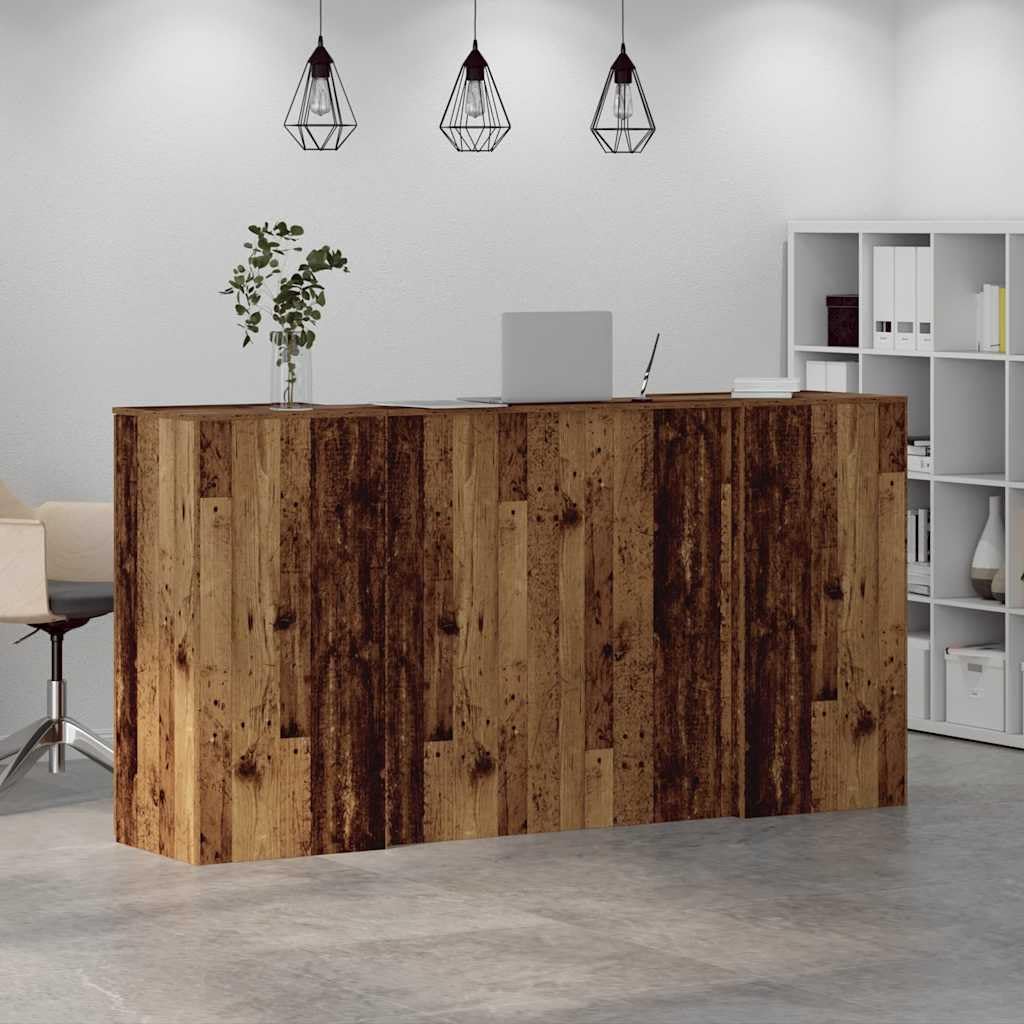 vidaXL Mostrador de recepción Madera Vieja 200x50x103,5 cm