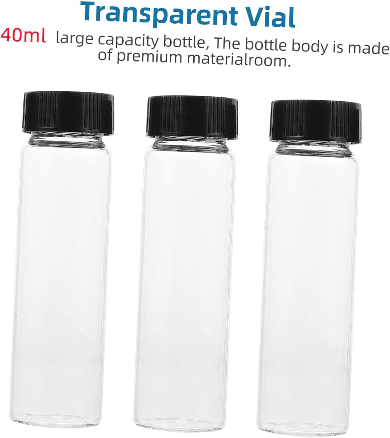 12pcs Clear Glass Sample Bottles with Sealing Lids Airtight Vial Containers for Experiment Storage and Essential Oils for Lab Use and Liquid Samples
