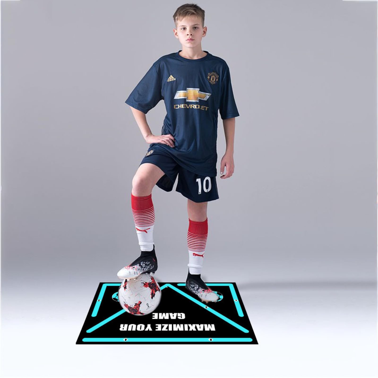 Tapis D'entraînement De Football Antidérapant – 90x60cm, PVC, Dribble, Contrôle Balle, Exercices L, Push & Pull, Cadeau Enfant