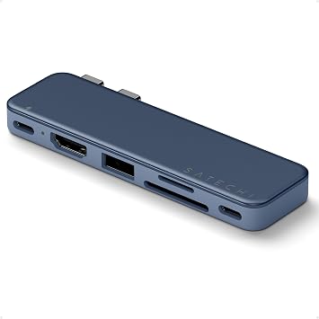 Satechi 6-in-2 USB-C Snap Hub, 4K/60Hz HDMI, for MacBook Neo, Indigo