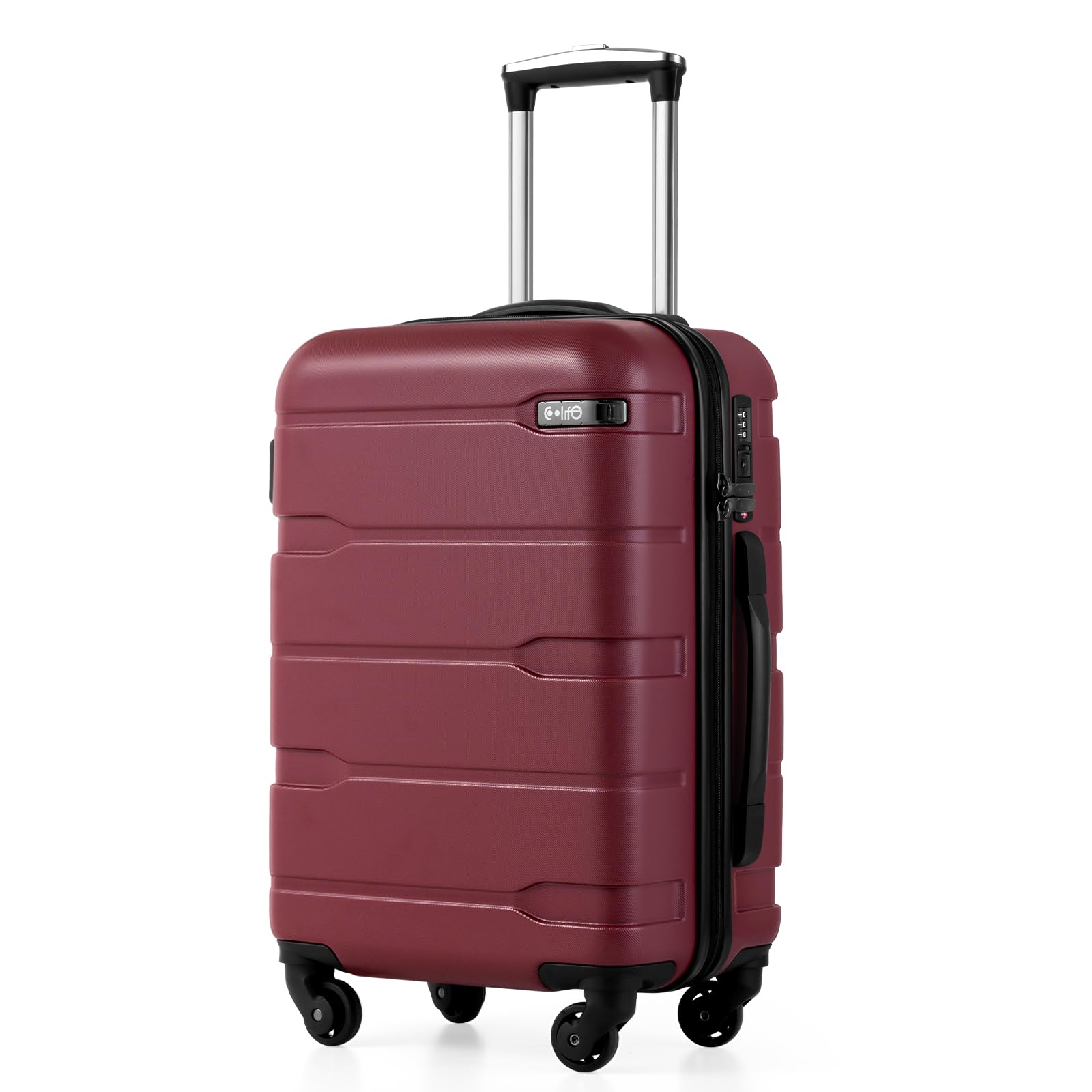 Carry On Luggage 22x14x9 Airline Approved Hardside PC+ABS Suitcase with TSA Lock, Lightweight Rolling Travel Luggage with Spinner Wheels(Radiant Pink, 20in)