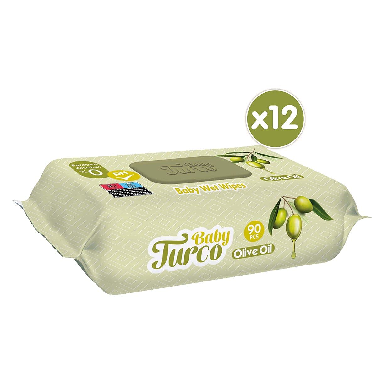 BabyTurco Baby Turco Zeytinyağlı Islak Bebek Havlusu 12x90 Adet