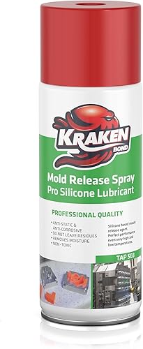 Kraken Bond Spray de liberación de moho de silicona (1 x 12.3 onzas) agente de liberación de moho a alta temperatura para lubricante de resina epoxi