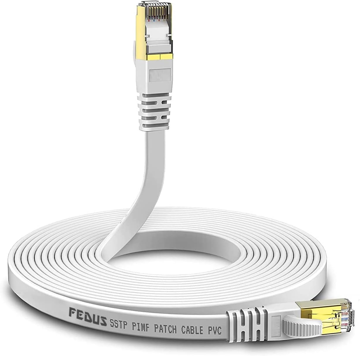 Cat7 Ethernet Cable, 5 Meter Pure Copper Flat RJ45 LAN Cable Cable 10 Gigabit 600MHZ Patch Network Cable Internet Cable RJ45 Wire Cord to Computer for Gaming, Modem, Router, LAN ADSL