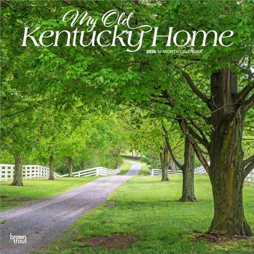 My Old Kentucky Home | Kentucky Places | 2026 12 x 24 Inch (Hanging) Monthly Square Wall Calendar | Plastic-Free | BrownTrout | USA United States of America Southeast State Nature