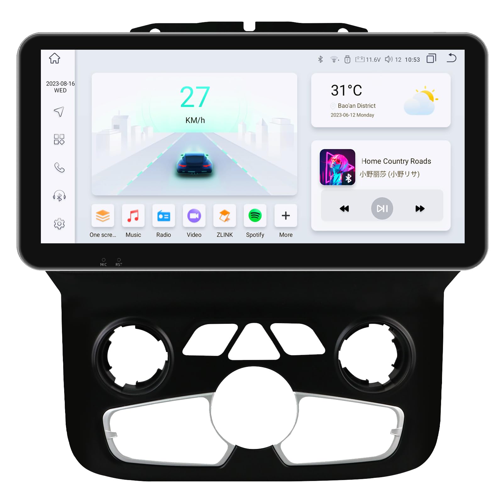 hizpo8 Core 10.33“ QLED Car Stereo Radio for Dodge Ram 1500 2500 3500 (2013-2018) Auto AC, 4+32GB Android 12 GPS Navigation with Wireless Carplay Android Auto Local Weather SWC DSP RDS